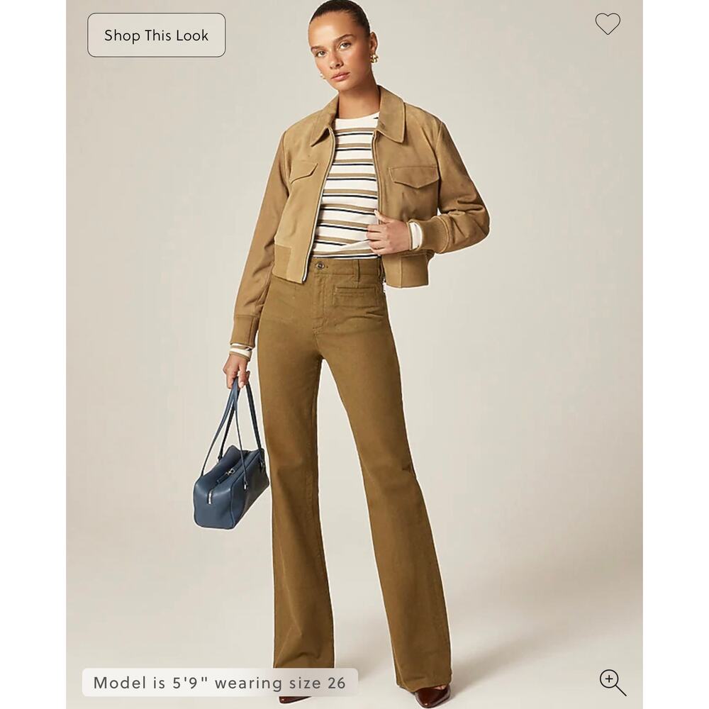 J. Crew Vintage flare pant in washed twill Sunlit Olive size 25T